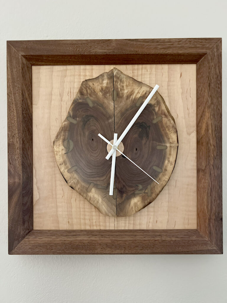 handmade wooden clock